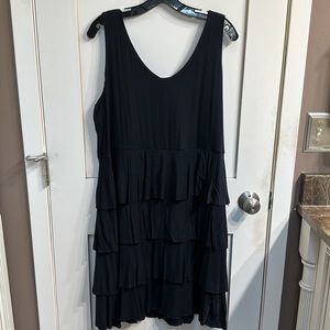 Style & Co. Black sleeveless tank dress; tiered bottom.  Rayon. Size 1x